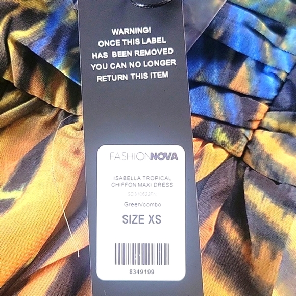 Fashion Nova Vibrant Blue & Green Halter Maxi Dress, Size: XS, NWT - Picture 13 of 16